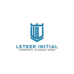 inspiring logo designs for companies from the initial letters of the WU logo icon. -Vectors