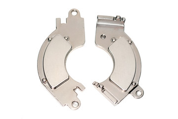Hard disk drive magnet on white background