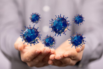 Virus Covid 19-NCP. nCoV denoted is single-stranded protection virus..