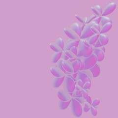 Flowers composition. Frame made of pink flowers. 3d