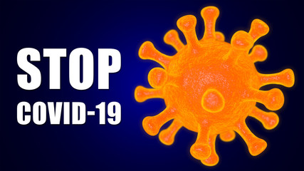 Coronavirus Covid-19 virus close up 3d rendering