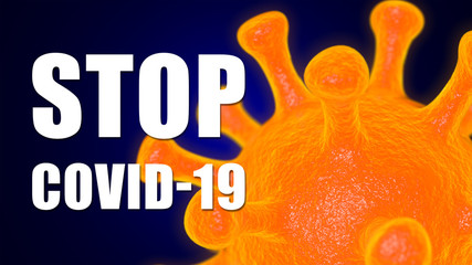 Coronavirus Covid-19 virus close up 3d rendering