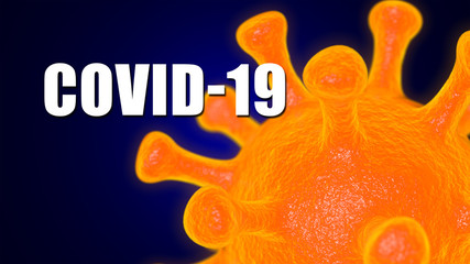 Coronavirus Covid-19 virus close up 3d rendering