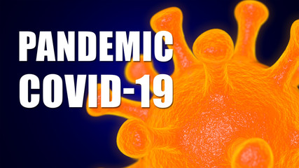 Coronavirus Covid-19 virus close up 3d rendering