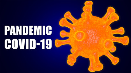 Coronavirus Covid-19 virus close up 3d rendering