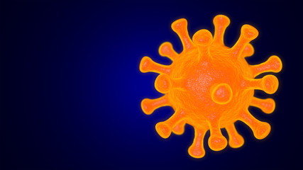 Coronavirus Covid-19 virus close up 3d rendering