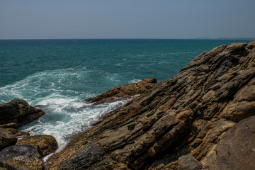 frozen lava stones on the ocean