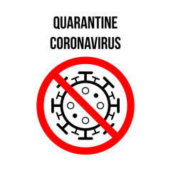 Black silhouette of a coronavirus sign. Vector illustration isolated on a white background. Coronavirus in China