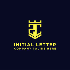 Obraz premium inspiring logo designs for companies from the initial letters of the ZC logo icon. -Vectors