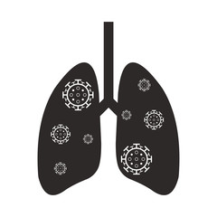 The lungs are affected by the coronavirus. Sign, icon, concept or symbol covid-19 2019-nCoV. Vector illustration isolated on a white background