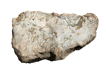 Object textured on white background of Scree Stone : The rocks from the mountains that have been submerged in water are then precipitated. For garden decoration design.