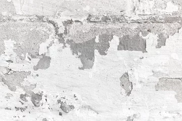 Papier Peint photo Vieux mur texturé sale Texture of old concrete wall with white peeling stucco background
