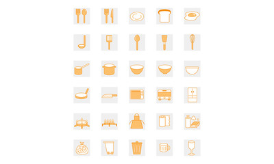 kitchen tools icon set キッチンツールアイコンセット