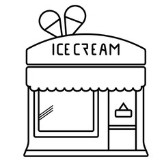 ice cream shop icon vector