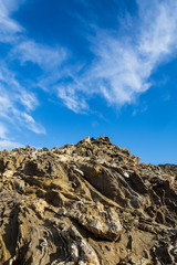 Spectacular cliffs and rocky coast line of El Port de la Selva,Costa Brava,Catalonya,Spain
