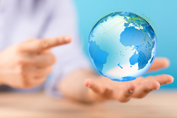 digital earth connection concept 3d.