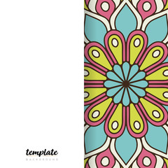 Mandala white background. Round floral ornament