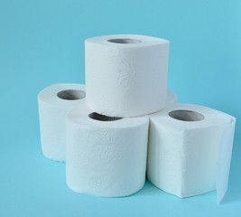 Toilet paper on azure background