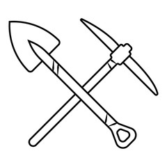 pick and shovel icon vector