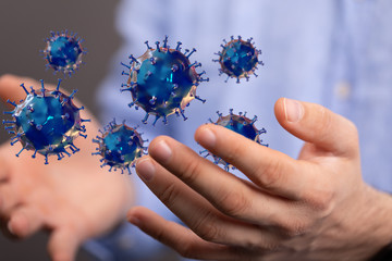 Corona Virus - Microbiology And Virology Concept - 3d protection.