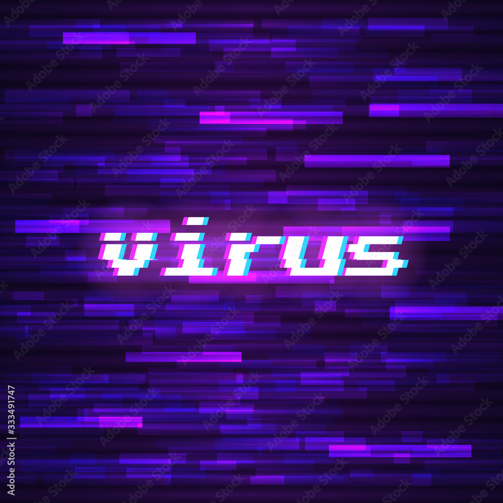 Wall mural vector text . symbol of cyberpunk, hacker attack. modern design, technological error. texture and ef