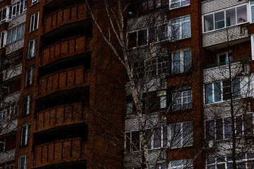 Yaroslavl, Kalinina street / Russia - 6 January 2020: The city is hiding in the courtyards.