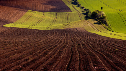 Moravian Tuscany - sitting for hunters in the waves of the landscape around Kyjov in South Moravia