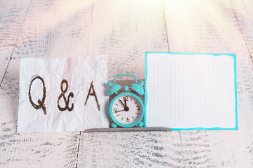 Conceptual hand writing showing Q And A. Concept meaning a period of time or an occasion when...