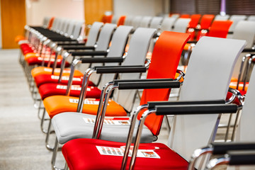 Empty chairs in Conference hall for Corporate Convention or Lecture