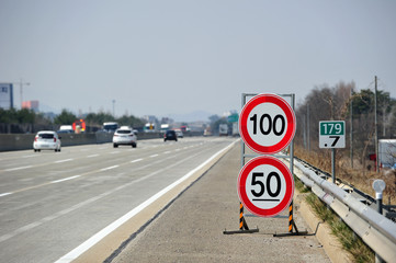 Traffic sign on Korean road