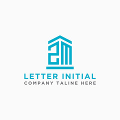 Fototapeta premium inspiring logo designs for companies from the initial letters of the ZM logo icon. -Vectors