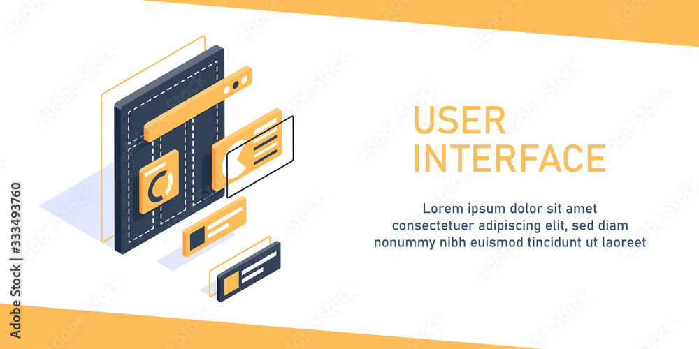 Poster interface design website,user experience, projecting and testing app and software concept,user inter