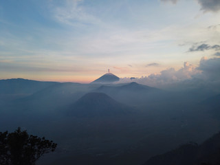 Beautiful sunrise at Mount Bromo view point