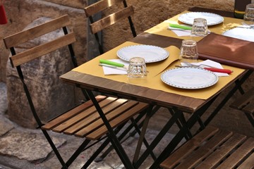 Restaurant table in Italy