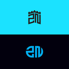inspiring logo designs for companies from the initial letters of the ZN logo icon. -Vectors
