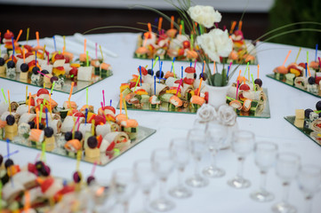 Wedding reception buffet table