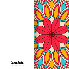 Mandala white background. Round floral ornament