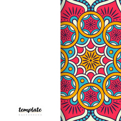 Mandala white background. Round floral ornament