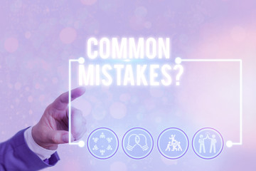 Handwriting text writing Common Mistakes Question. Conceptual photo repeat act or judgement...