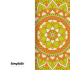 Mandala white background. Round floral ornament