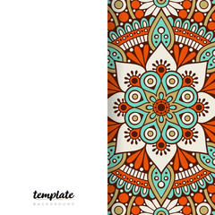 Mandala white background. Round floral ornament