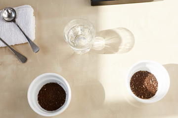 coffee grounds cupping bowl