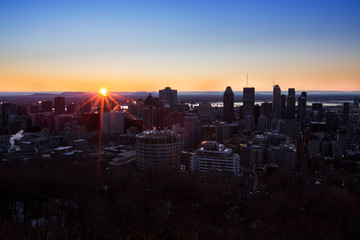 Sunrise over Montreal, Quebec, Canada