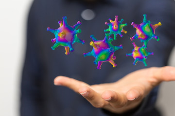 contagious coronavirus pandemic, dangerous virus outbreak 3d.