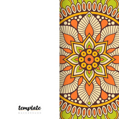 Mandala white background. Round floral ornament