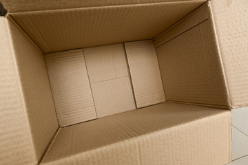 empty inside brown box carton paper package open packing