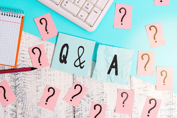 Writing note showing Q And A. Business concept for a period of time or an occasion when someone...