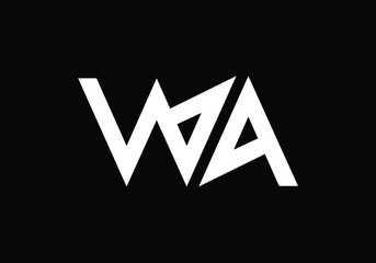 Monogram Logo Featuring Two Interlocked Triangles Representing the Letters W and A Minimalist Design