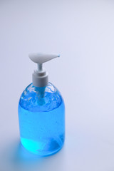 clean alcohol gel medical on white background