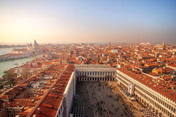 Venice,Italy. Aerial  view from San Marco Campanile.